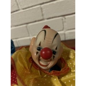 Creepy Clown Musical Head Spins  Halloween Vintage Rare